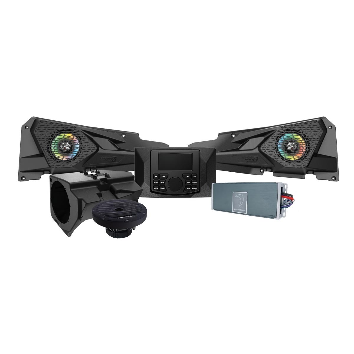 Diamond Audio 2014+ RZR© 2DR/4DR 6.5" 2-Way Power Sports 4-Channel Full Range Audio System - MSRZRKM22
