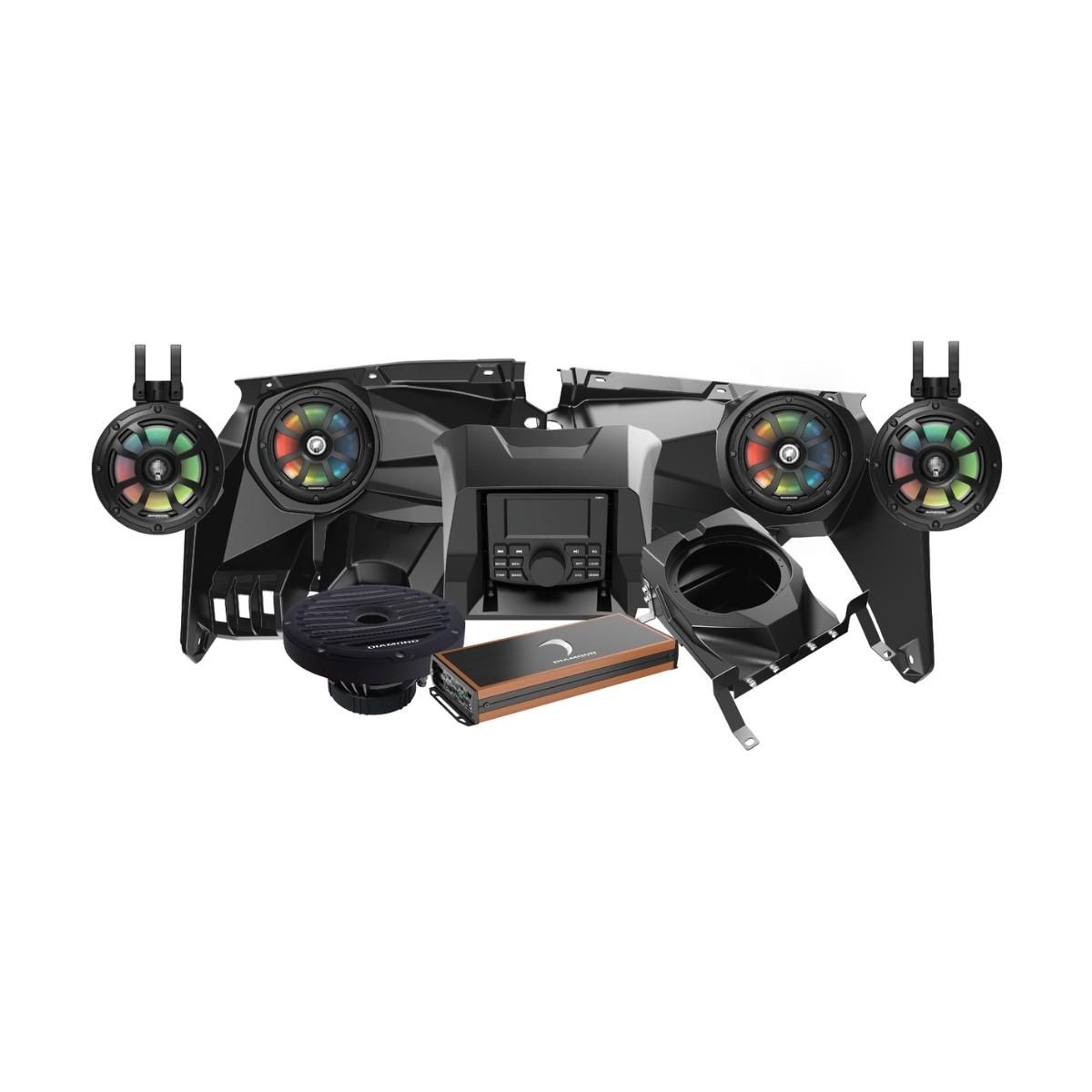Diamond Audio 2017+ Can Am Maverick X3/X3 Radio and Amplifier Speaker Kit - MSX3KD3