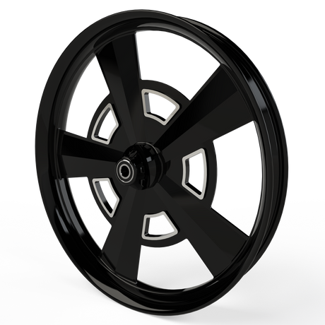 Muscle Harley Softail | Dyna | Sportster Black Double Cut Wheels