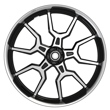 OG.28 Harley Softail | Dyna | Sportster Black Double Cut Wheels Front View