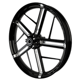PS.01 Harley Softail | Dyna | Sportster Black Double Cut Wheels