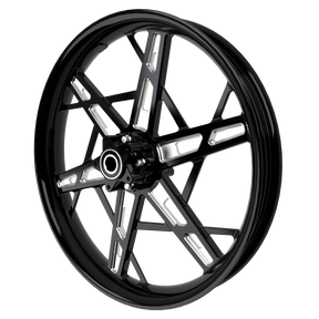 PS.06 Harley Softail | Dyna | Sportster Black Double Cut Wheels