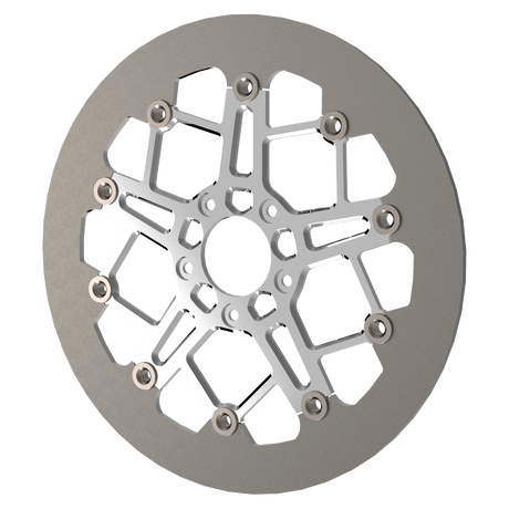 RaceLite floating motorcycle rotor in chrome