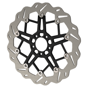 RaceLite wave floating motorcycle rotor in black