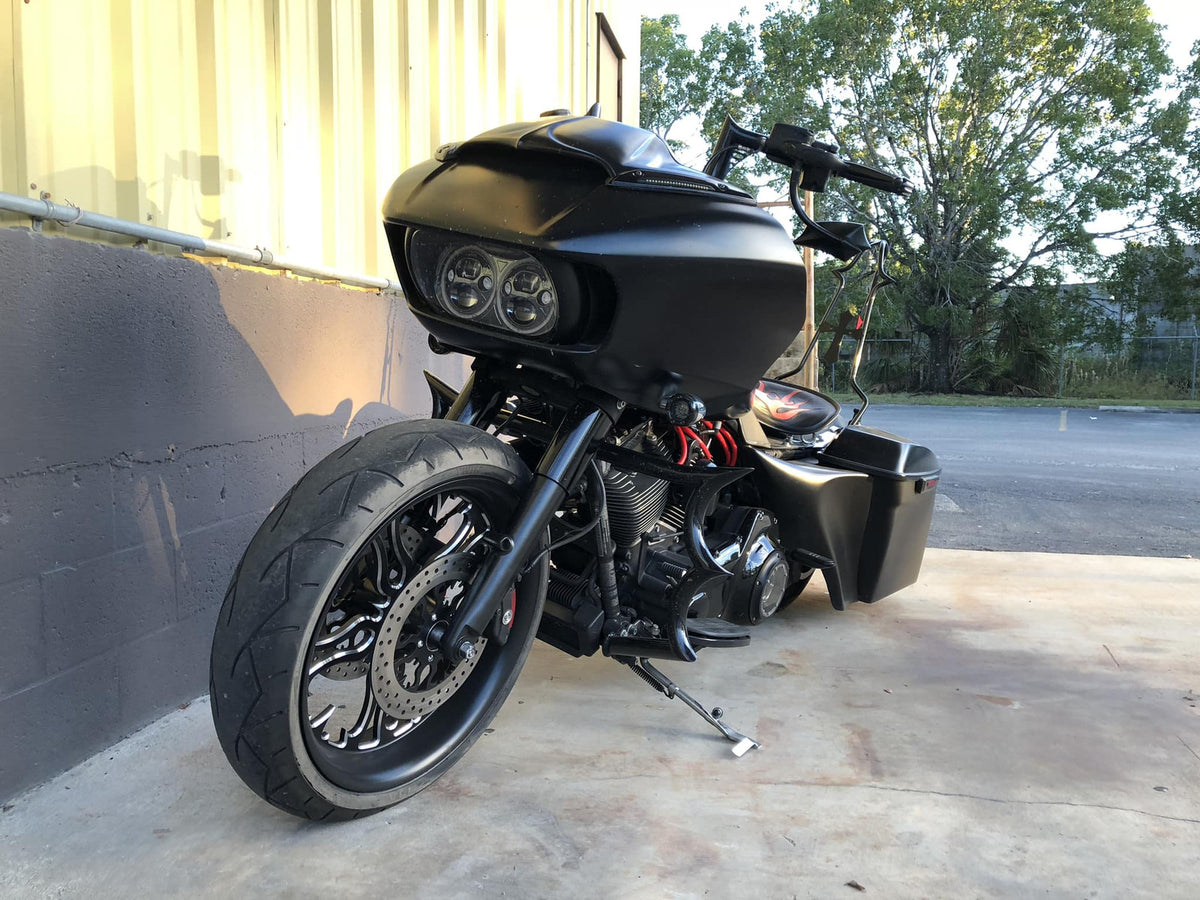 Ring of Fire matching rotor on motorcycle wheel