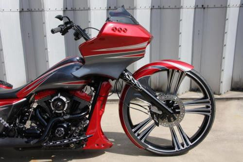 34 Inch Sinful Black Double Cut Harley Wheel