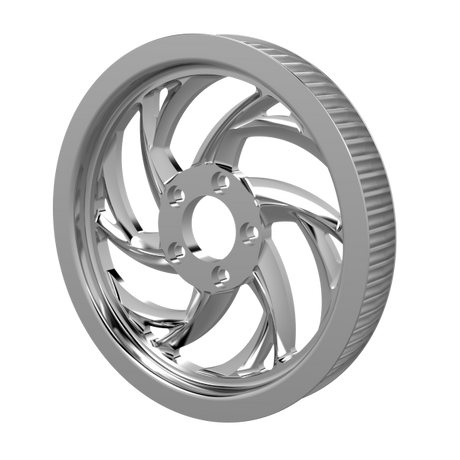 Slinger matching pulley in chrome