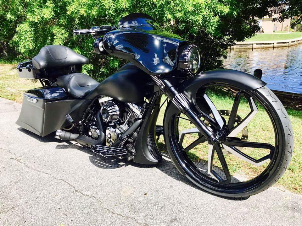 Speed Harley Softail | Dyna | Sportster Black Double Cut Wheels