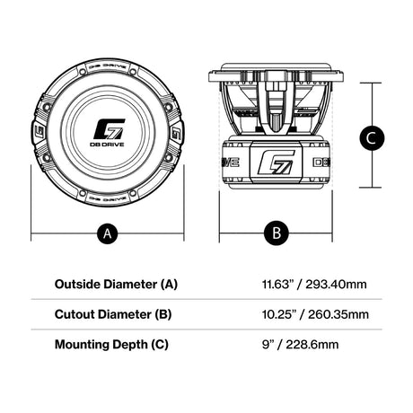DB Drive G7 10.1 : 10" Dual 1-Ohm Subwoofer