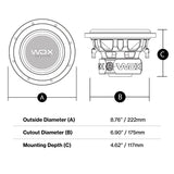 DB Drive WDX8G0.2 : 8" Dual 2-Ohm Subwoofer