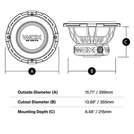 DB Drive WDX15G2.2 : 15" Dual 2-Ohm Subwoofer