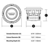 DB Drive WDX8G1.4 : 8" Dual 4-Ohm Subwoofer