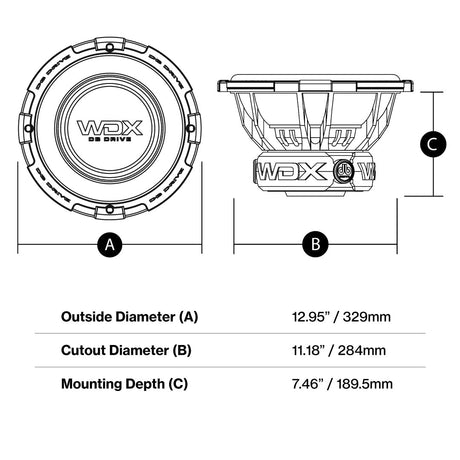 DB Drive WDX12G3.4 : 12" Dual 4-Ohm Subwoofer