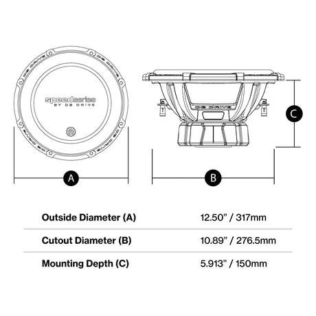 DB Drive SPW12D4 : 12" Woofer 4 Ohm DVC