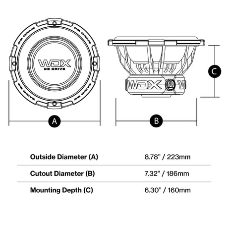 DB Drive WDX8G2.4 : 8" Dual 4-Ohm Subwoofer