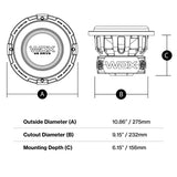 DB Drive WDX10G1.4 : 10" Dual 4-Ohm Subwoofer