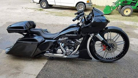 Super Street with Dimples Harley Touring Black Double Cut Wheels