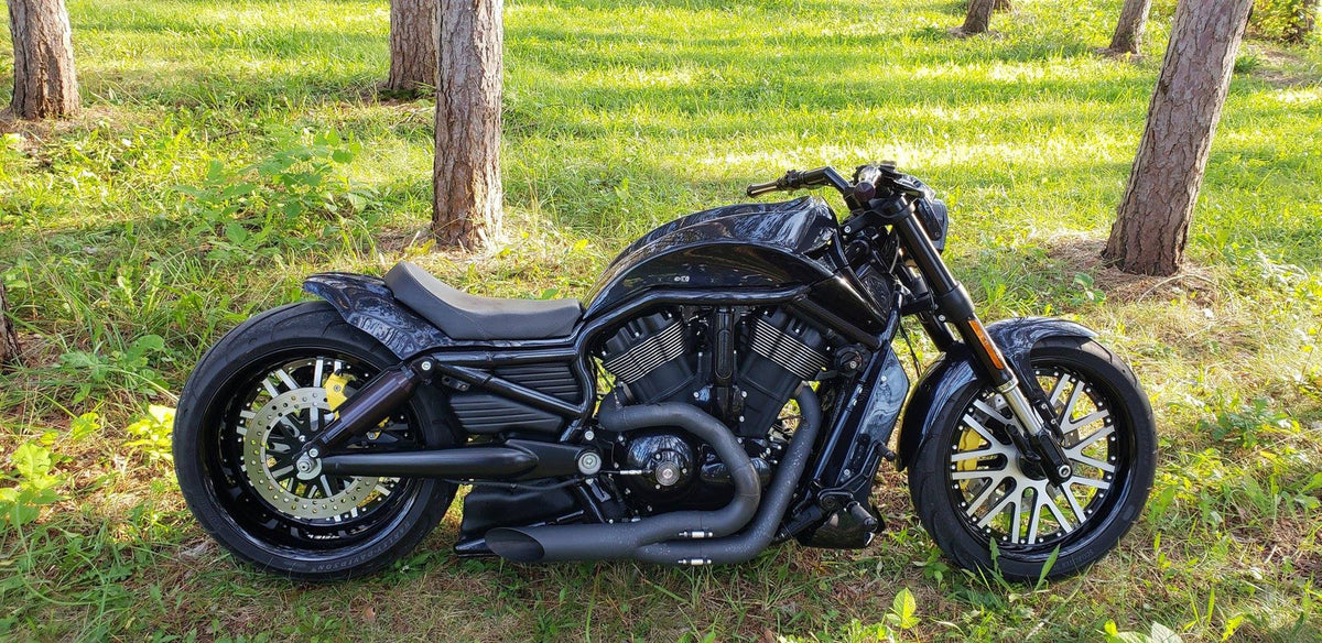 Super Street with Dimples Harley Touring Black Double Cut Wheels