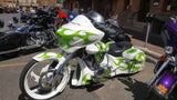 Tribal matching rotor on motorcycle wheel