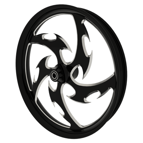 Tribal Harley Softail | Dyna | Sportster Black Double Cut Wheels