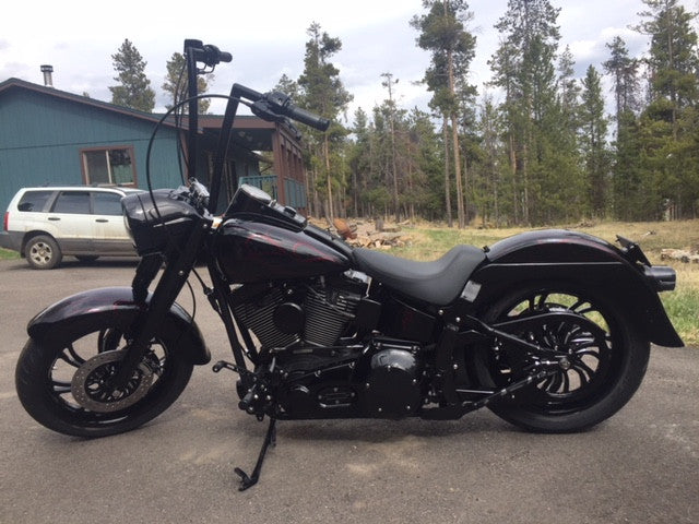 V Arm Harley Softail | Dyna | Sportster Black Double Cut Wheels