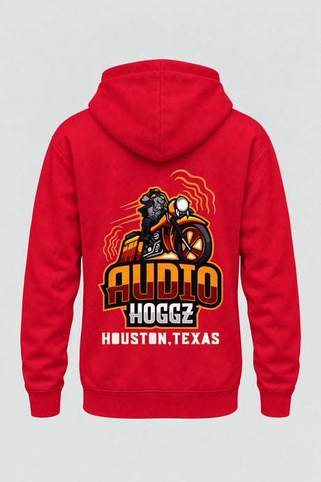 Audio Hoggz "I Can Harley Hear You" Hoodie - Red - back