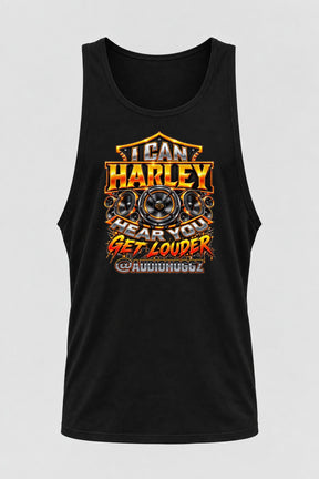 Audio Hoggz "I Can Harley Hear You" Men's Tank Top - Black - front
