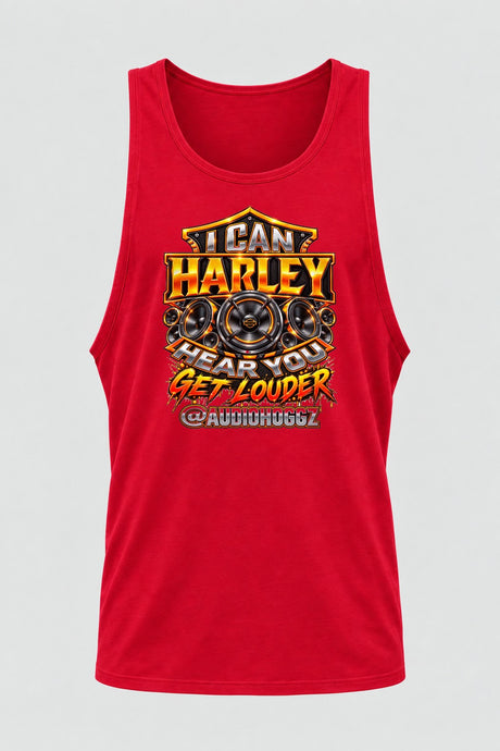Audio Hoggz "I Can Harley Hear You" Men's Tank Top - Red - front