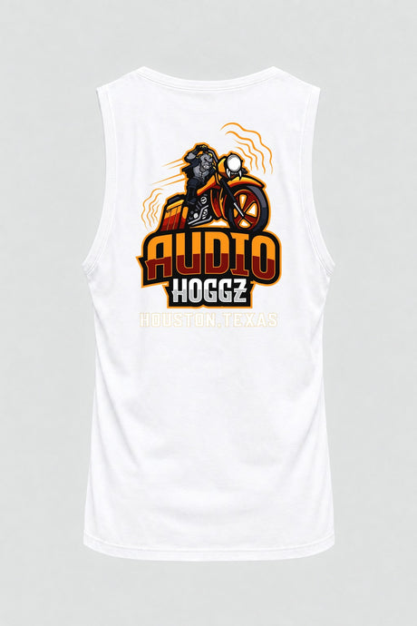 Audio Hoggz "I Can Harley Hear You" Men's Tank Top - White - back