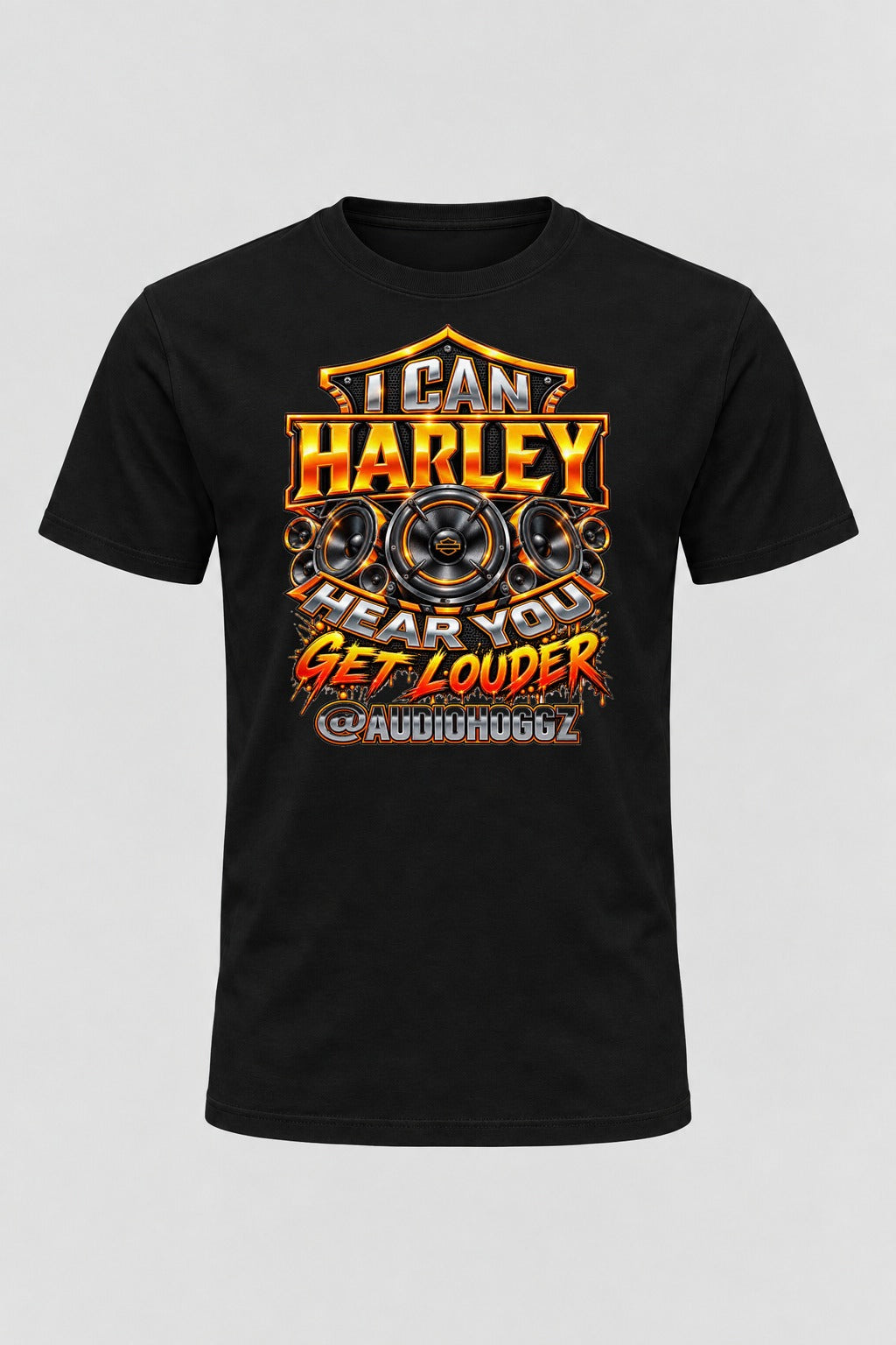 Audio Hoggz "I Can Harley Hear You" T-Shirt - Black - front
