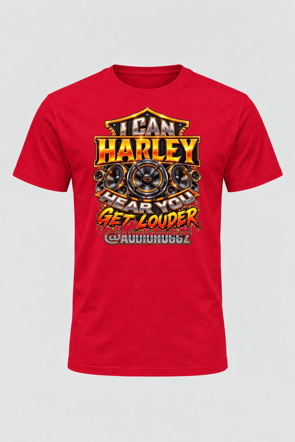 Audio Hoggz "I Can Harley Hear You" T-Shirt - Red - front