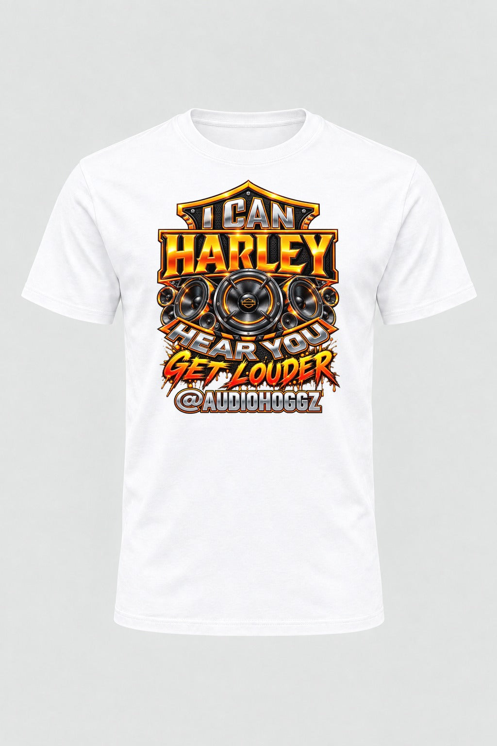 Audio Hoggz "I Can Harley Hear You" T-Shirt - White - front