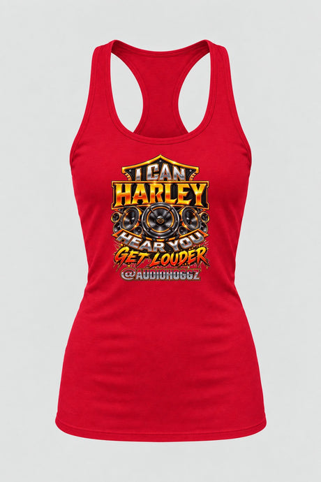Audio Hoggz "I Can Harley Hear You" Women's Tank Top - Red - front