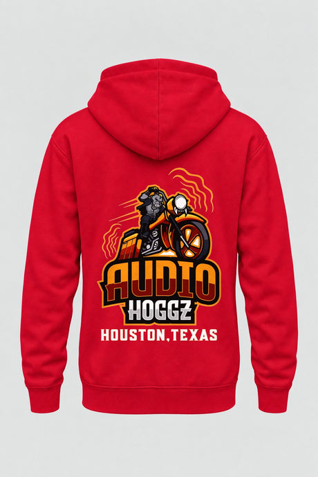 Audio Hoggz "I Can Harley Hear You" Hoodie - Red - back