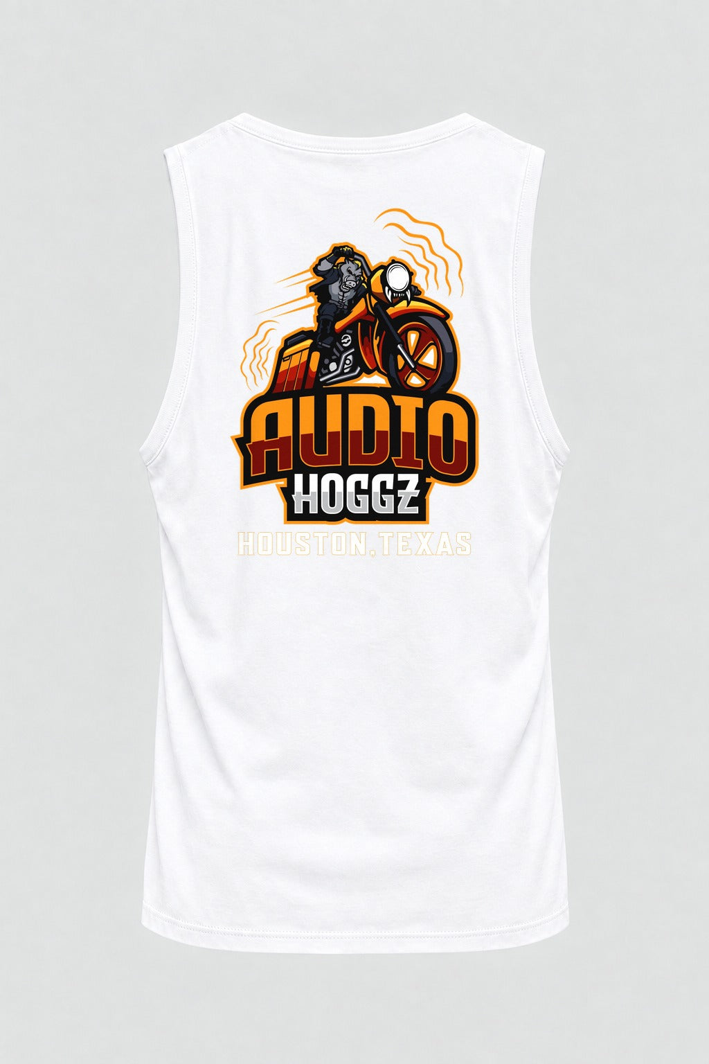Audio Hoggz "I Can Harley Hear You" Men's Tank Top - White - back