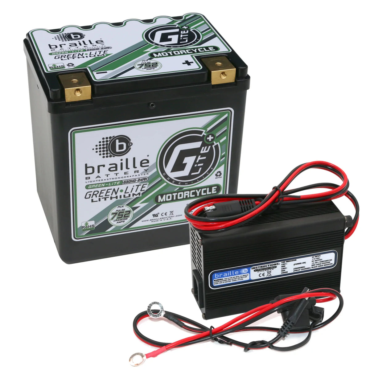 G30HC - GreenLite (Harley/Motorcycle Spec) Lithium Battery & 6 Amp Lit ...